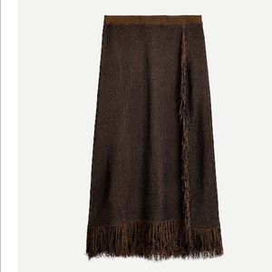 🦋 NWT JCrew Sweater Midi Skirt with fringe
